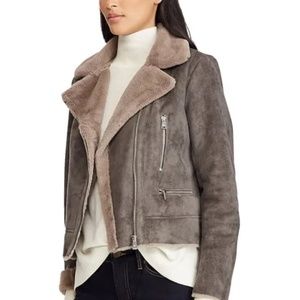LAUREN RALPH LAUREN Faux Shearling Moto Jacket